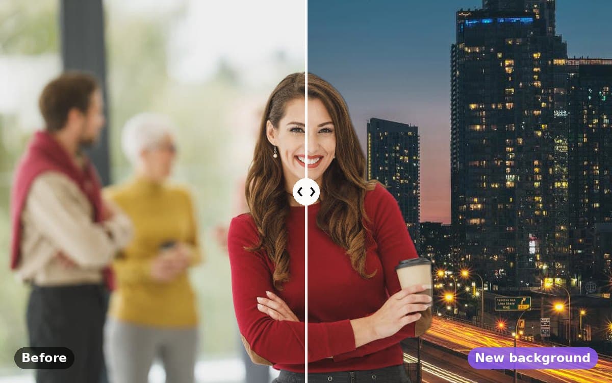 Change background: before and after