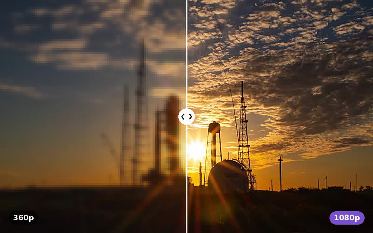 Upscale to HD: before and after